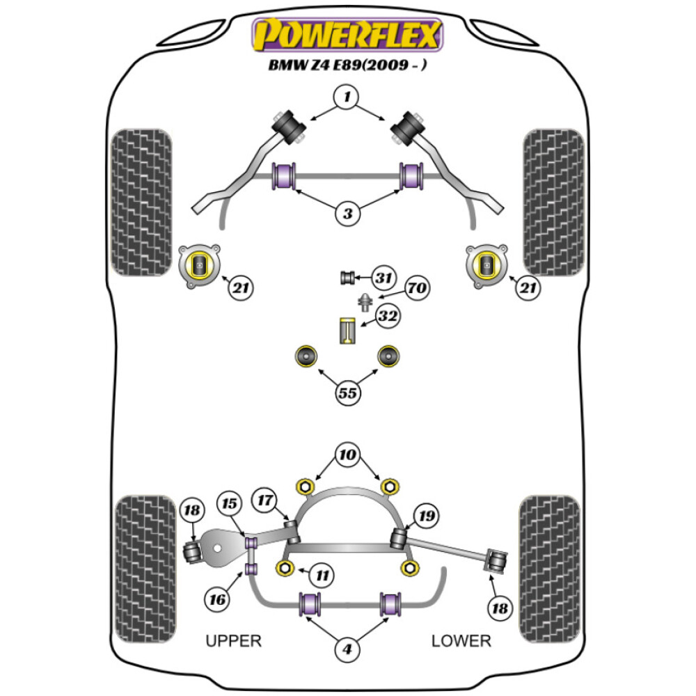 Powerflex BMW   Z4 E89 (2009 -)  Adattatore per piastra di sollevamento (1) PF5-4660 - immagine 2