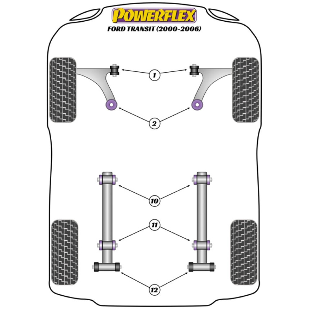 Powerflex Ford  Transit (2000 - 2006)   Boccola del grillo della balestra posteriore Fig.12 (2) PFR19-4012 - immagine 2