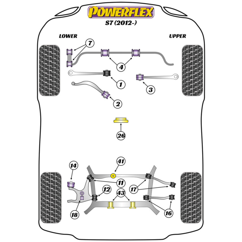 Powerflex Audi S7 (2012 - 2017) Adattatore per piastra di sollevamento (1) PF3-1660 2 Powerflex Audi   S7 (2012 - 2017)  Adattatore per piastra di sollevamento (1) PF3-1660 - immagine 2
