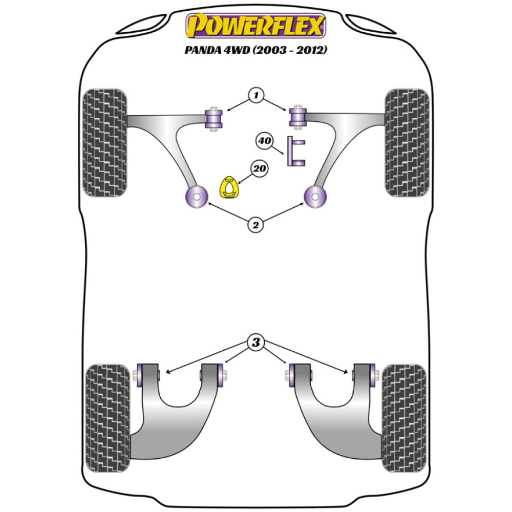 Powerflex Fiat Panda Gen 2 169 4WD (2003-2012)   Kit bulloni di camber PowerAlign (10 mm) (1) PFA100-10 - immagine 2