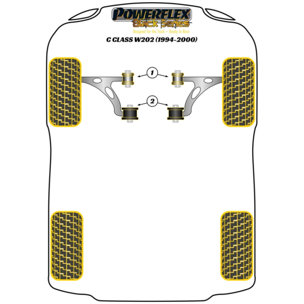 Powerflex Mercedes-Benz Classe C W202 (1994 - 2000)   Boccola anteriore del braccio di controllo della carreggiata anteriore Fig.1 (2) PFF40-601BLK - immagine 2