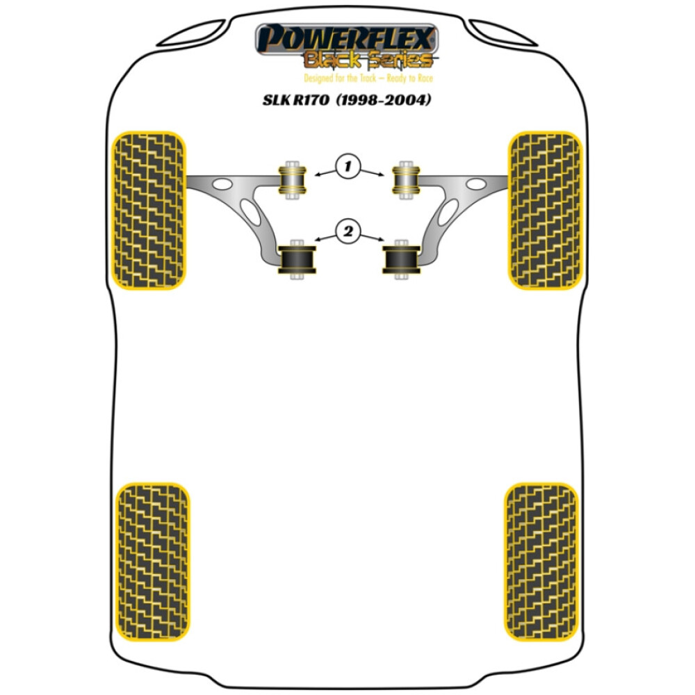 Powerflex Mercedes-Benz SLK R170 (1998 - 2004)   Boccola posteriore del braccio di controllo della carreggiata anteriore Fig.2 (2) PFF40-602BLK - immagine 2