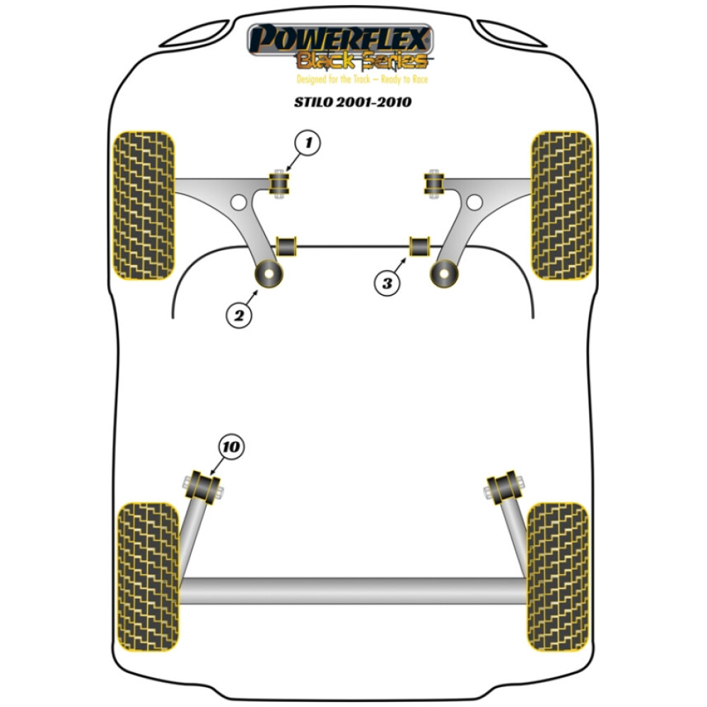 Powerflex Fiat Stilo (2001 - 2010)    Boccola barra antirollio anteriore 19mm Fig.3 (2) PFF16-703-19BLK - immagine 2