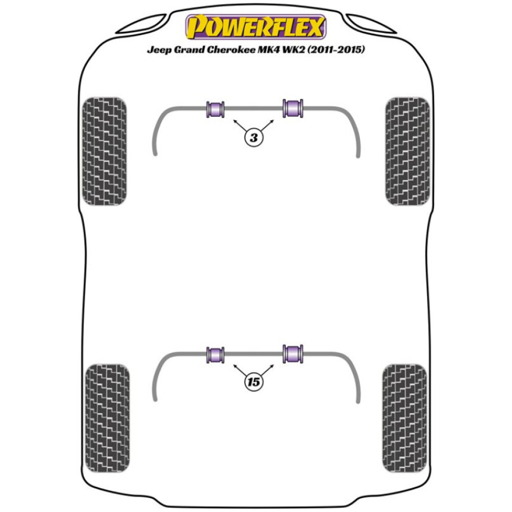 Powerflex Jeep Grand Cherokee Mk4 WK2 (2011-2015)    Boccola barra antirollio posteriore 25mm Fig.15 (2) PFR28-215-25 - immagine 2