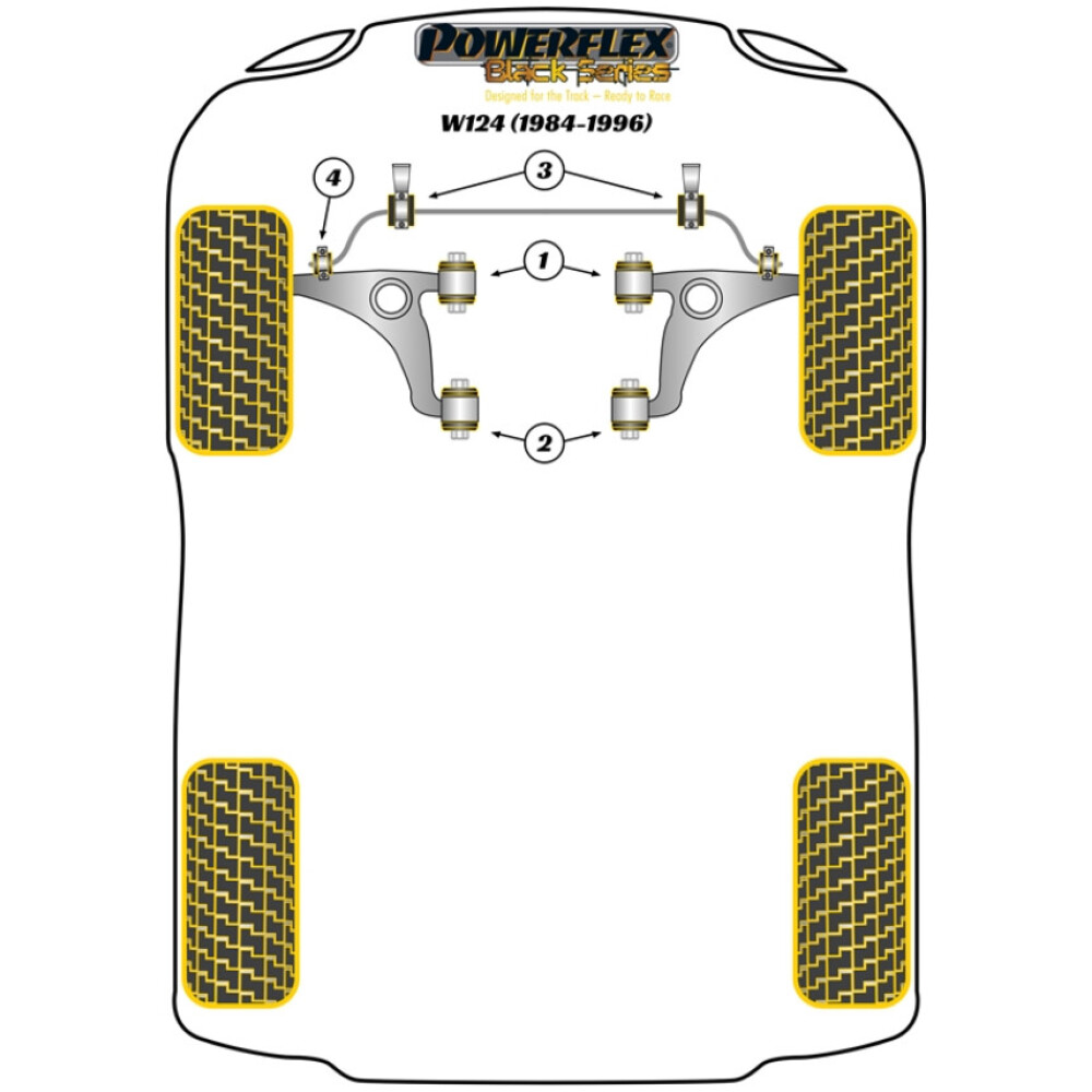 Powerflex Mercedes-Benz Classe E W124 (1984 - 1996)   Boccola barra antirollio anteriore 30mm Fig.3 (2) PFF40-403-30BLK - immagine 2