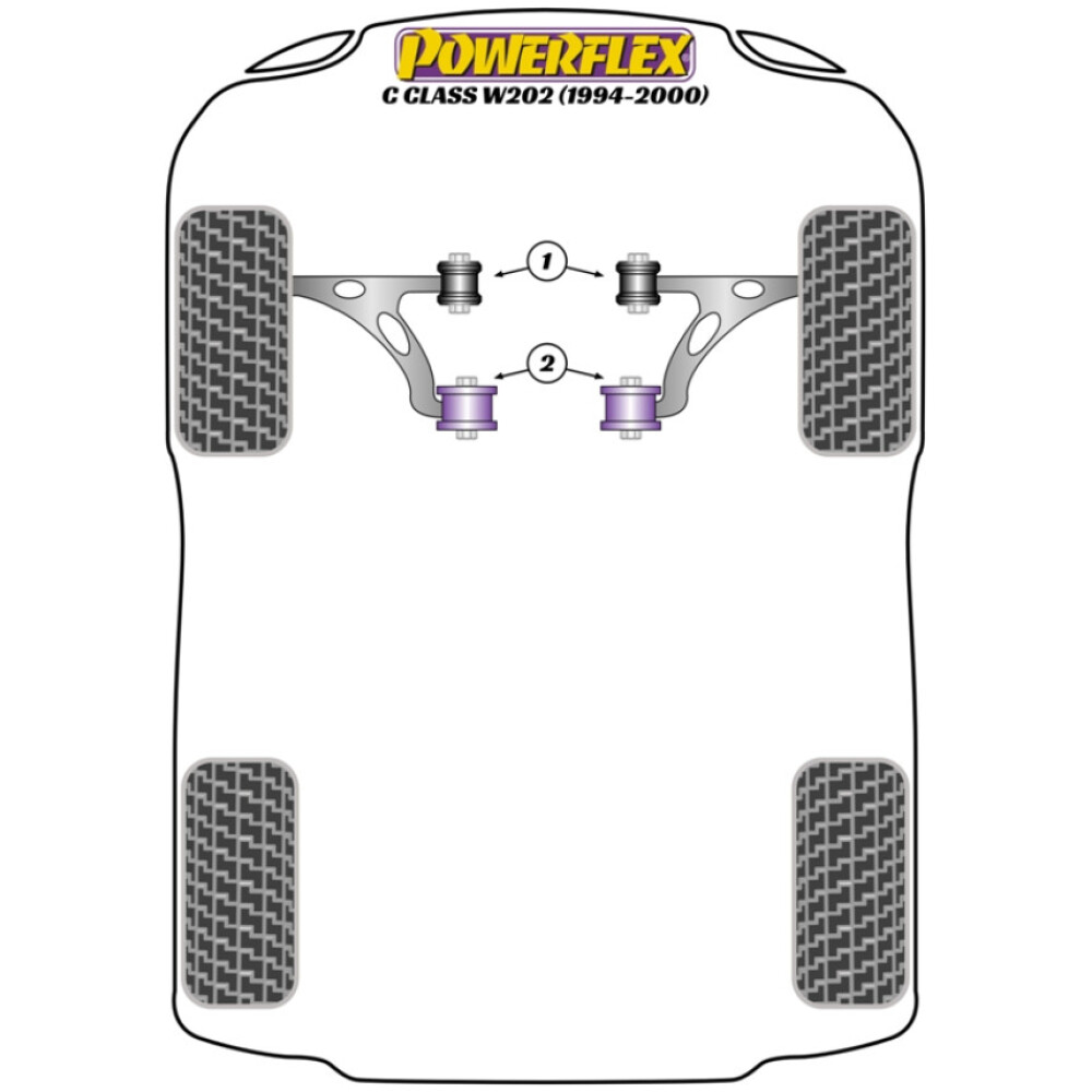 Powerflex Mercedes-Benz Classe C W202 (1994 - 2000)   Perno guida di montaggio ruota PowerAlign (1) PF99-512-15 - immagine 2