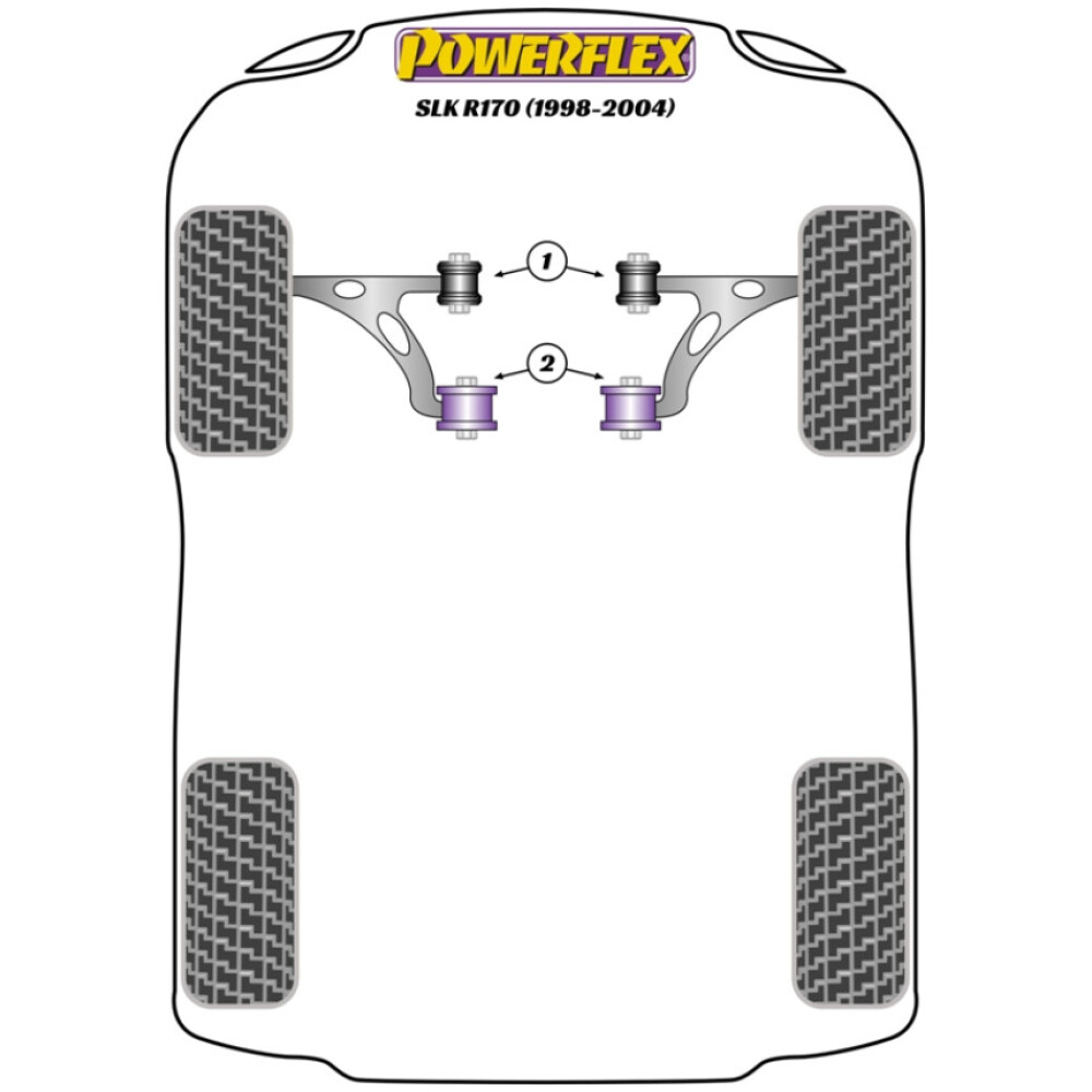 Powerflex Mercedes-Benz SLK R170 (1998 - 2004)   Boccola posteriore del braccio di controllo della carreggiata anteriore Fig.2 (2) PFF40-602 - immagine 2