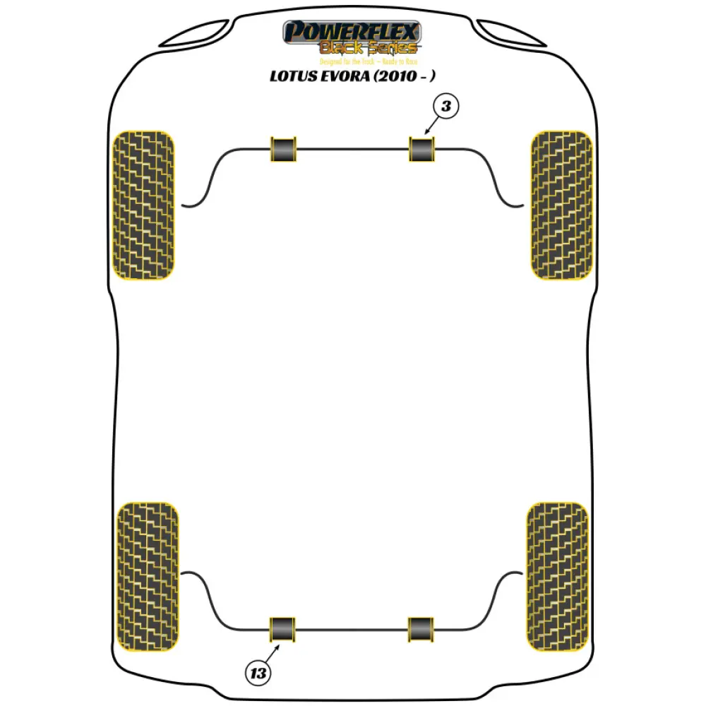 Powerflex Lotus Evora (2010 - 2021)    Boccola barra antirollio anteriore 23mm Fig.3 (2) PF34-803-23BLK - immagine 2