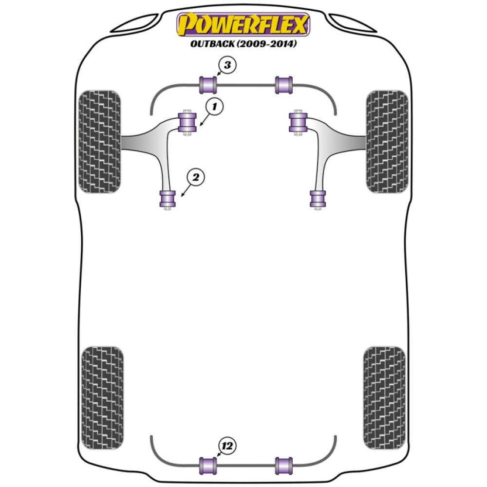 Powerflex Subaru  Outback (2009 - 2014)   Kit bulloni di camber PowerAlign (14 mm) (1) PFA100-14 - immagine 2