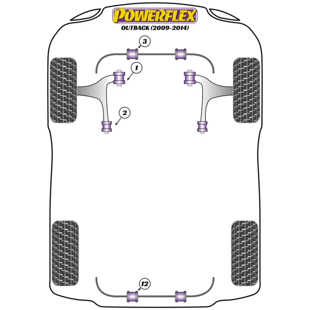 Powerflex Subaru  Outback (2009 - 2014)   Kit bulloni di camber PowerAlign (14 mm) (1) PFA100-14 - immagine 2