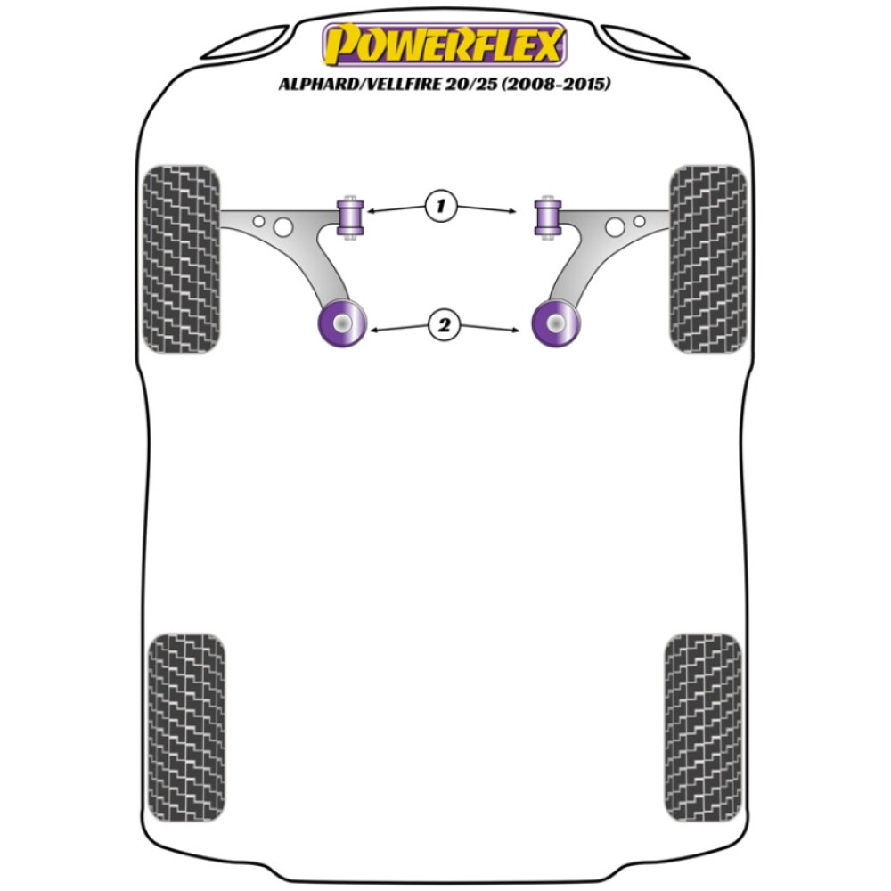 Powerflex Toyota  Alphard / Vellfire 20/25 (2008 - 2015)   Boccola posteriore del braccio oscillante anteriore Fig.2 (2) PFF76-702 - immagine 2