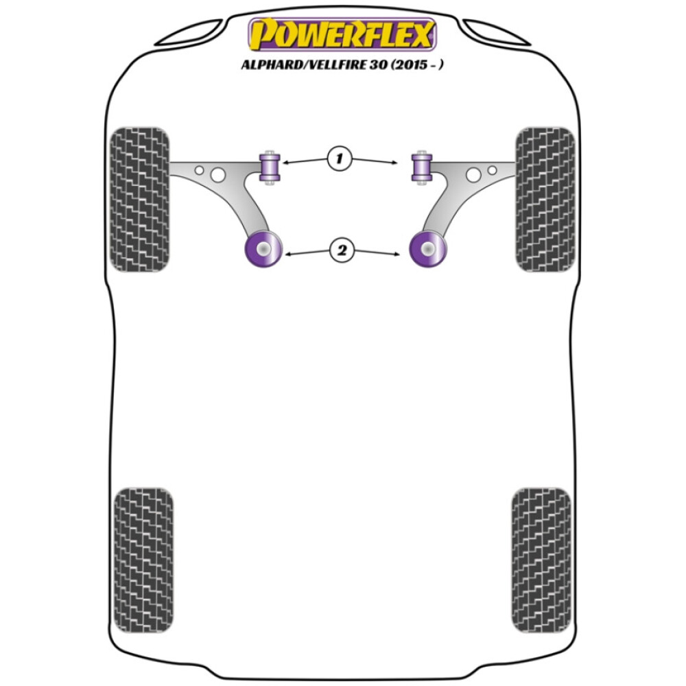 Powerflex Toyota  Alphard / Vellfire 30 (2015 - )   Boccola posteriore del braccio oscillante anteriore Fig.2 (2) PFF76-702 - immagine 2
