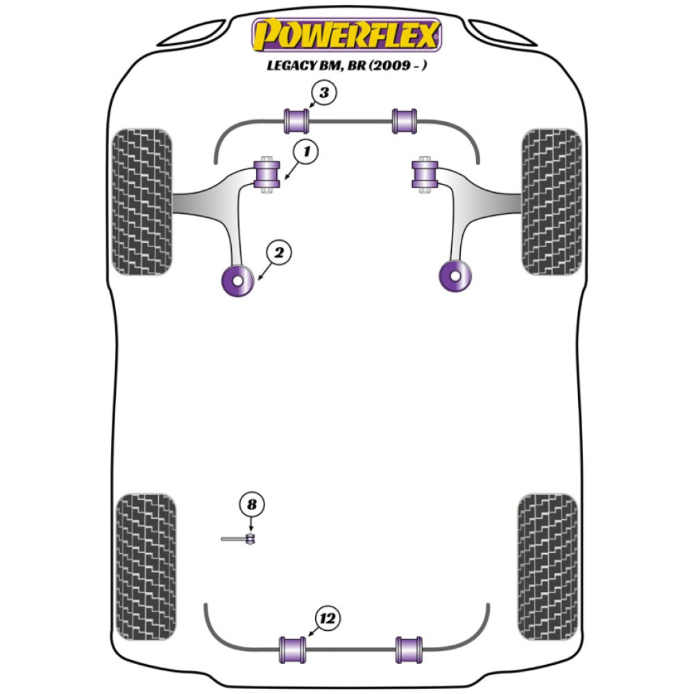 Powerflex Subaru  Legacy BM, BR (2009 - 2014)   Boccola barra antirollio anteriore Fig.3 (2) PFF69-903-25 - immagine 2