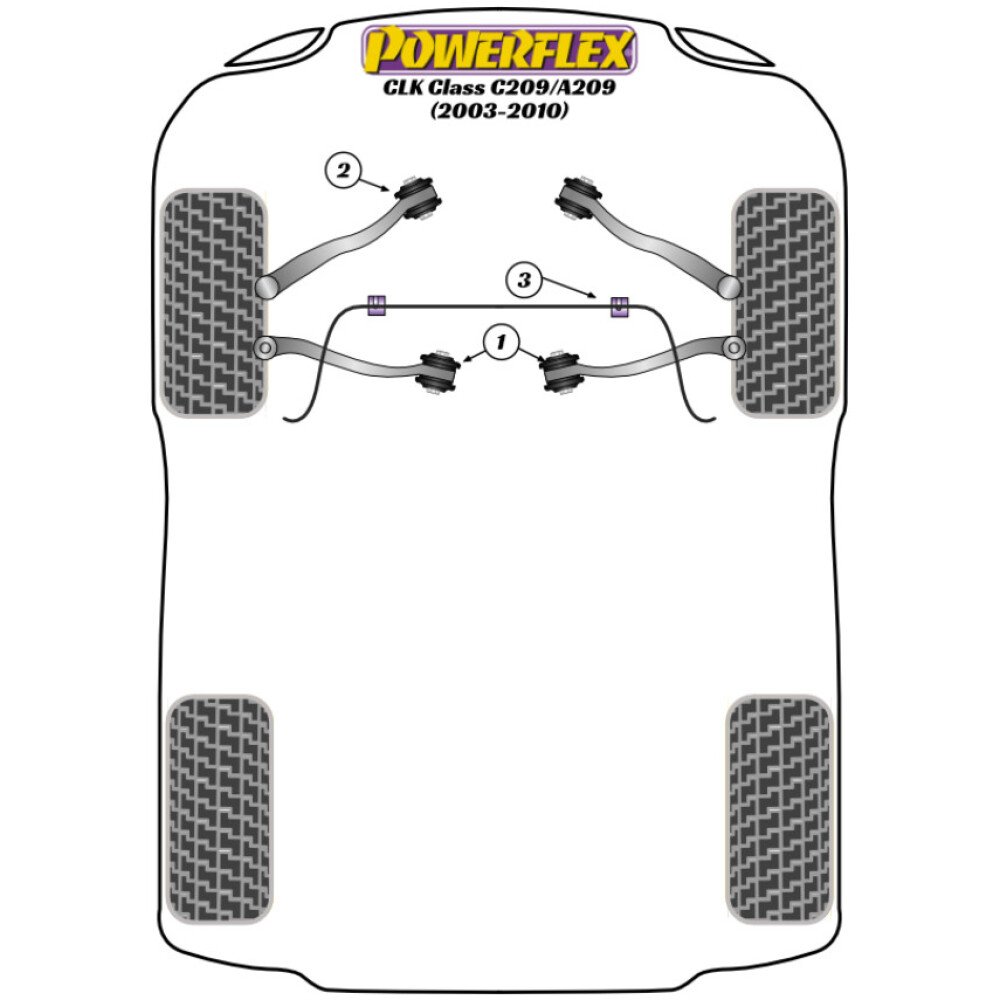 Powerflex Mercedes-Benz CLK W209/C209/A209 (2003-2010)   Boccola interna del braccio inferiore anteriore regolabile Camber Fig.1 (2) PFF40-501GBLK - immagine 3