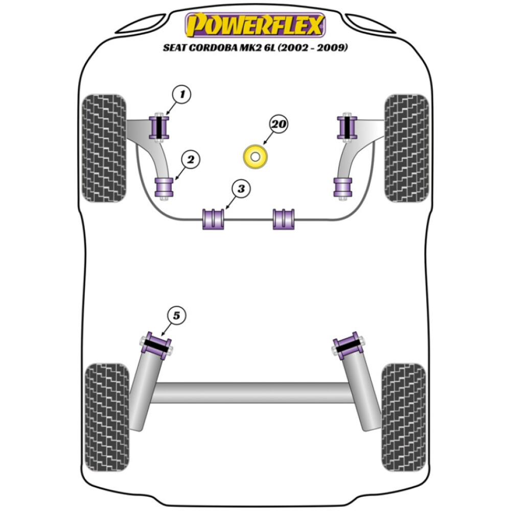 Powerflex Seat  Cordoba MK2 6L (2002 - 2009)   Boccola di montaggio della trave posteriore Fig.5 (2) PFR85-610 - immagine 2