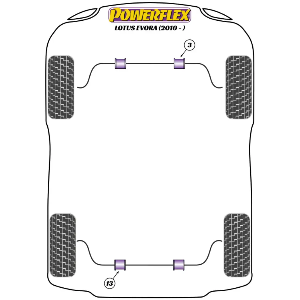 Powerflex Lotus Evora (2010 - 2021)    Boccola barra antirollio posteriore 21mm Fig.13 (2) PF34-803-21 - immagine 2