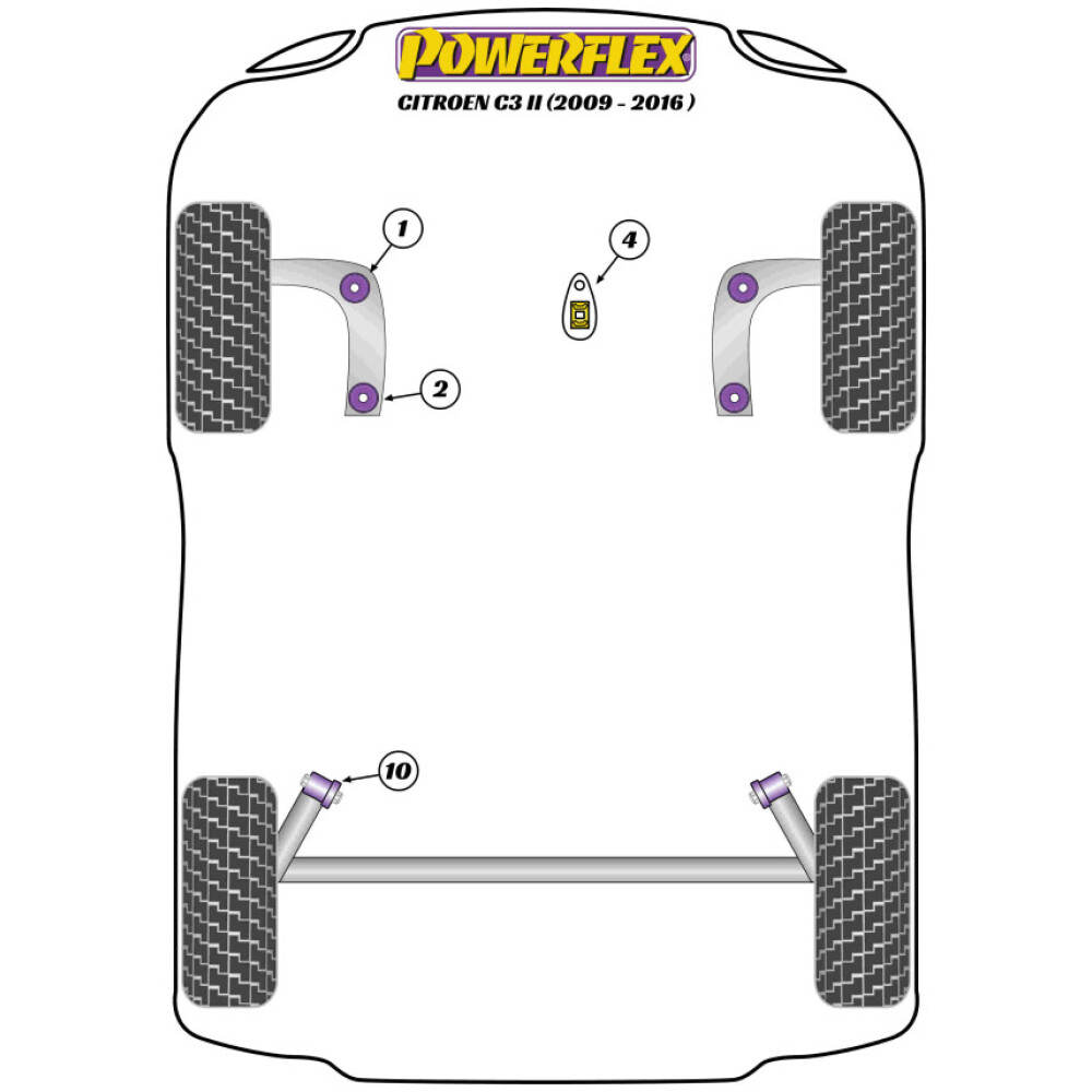 Powerflex Citroen  C3 II (2009 - 2016)   Boccola anteriore del braccio anteriore Fig.1 (2) PFF12-201 - immagine 2
