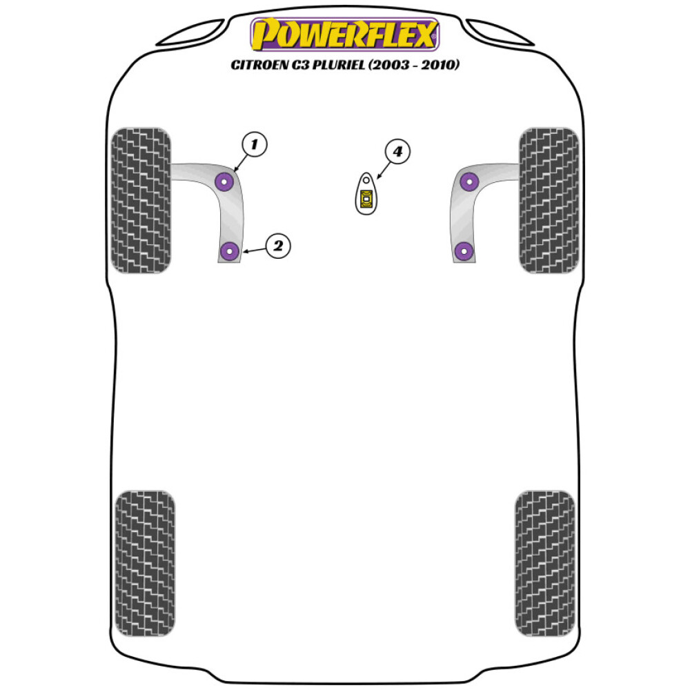 Powerflex Citroen  C3 Pluriel (2003 - 2010)   Boccola posteriore braccio anteriore Fig.2 (2) PFF12-201 - immagine 2