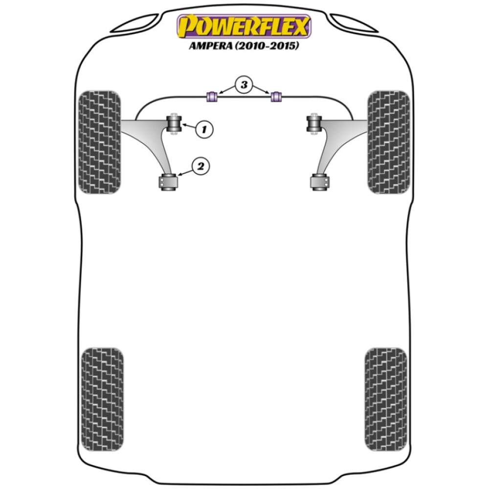 Powerflex Vauxhall / Opel Ampera (2010 - 2015)    Boccola barra antirollio anteriore 26,6 mm Fig.3 (2) PFF80-1503-26.6 - immagine 2