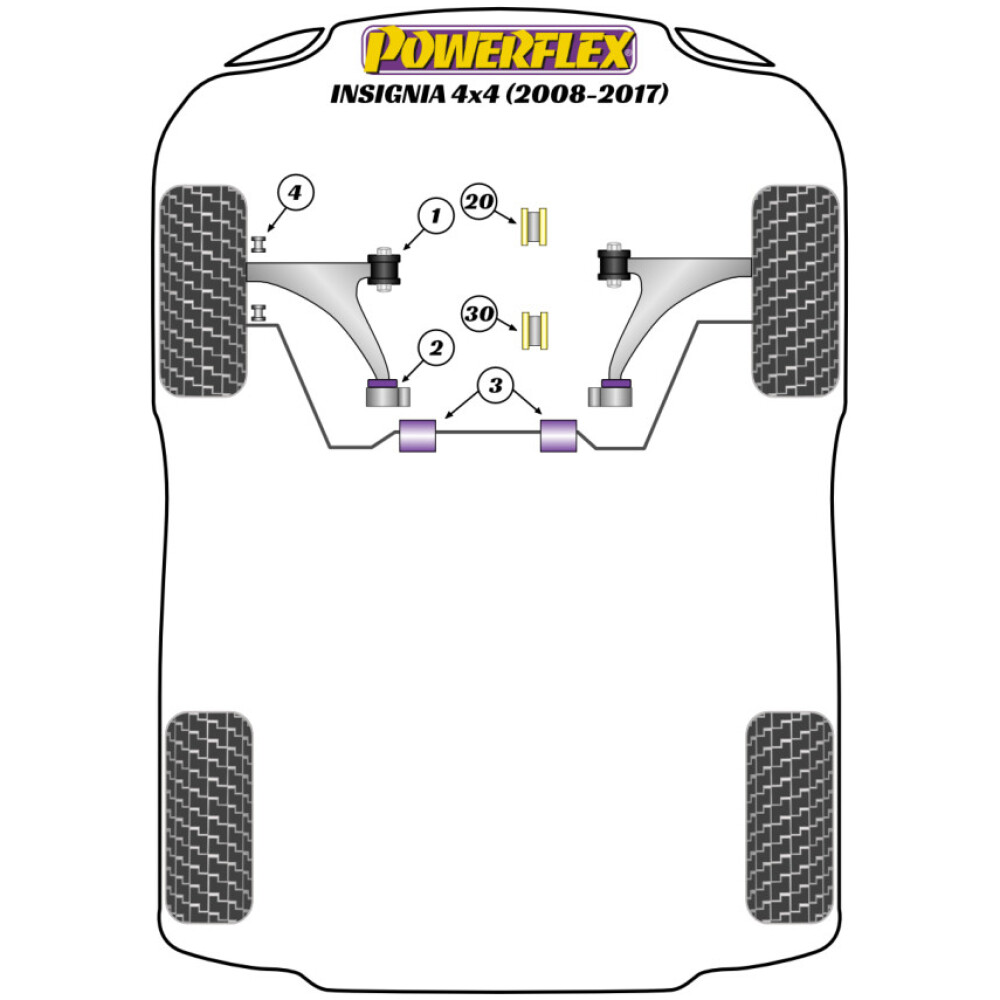 Powerflex Vauxhall / Opel  Insignia 4x4 incl. VXR (2008 - 2017)   Boccola posteriore supporto motore Fig.30 (1) PFF80-1530 - immagine 2