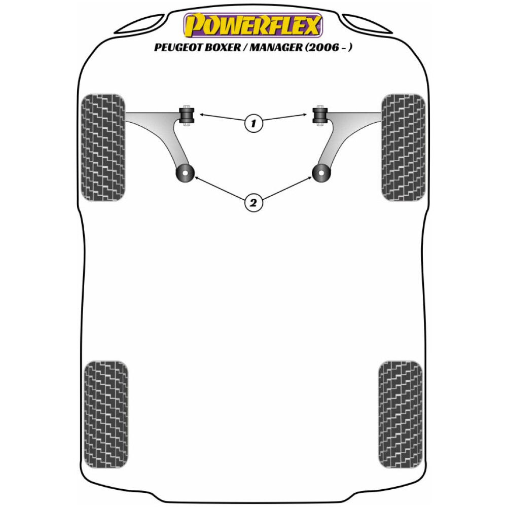 Powerflex Peugeot Boxer / Manager (2006-in poi)    Boccola anteriore del braccio oscillante anteriore Fig.1 (2) PFF50-5701 - immagine 2