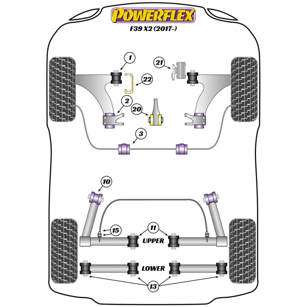Powerflex BMW   X2 F39 (2017 - in poi)  Supporto universale per scarico (1) EXH032 - immagine 2