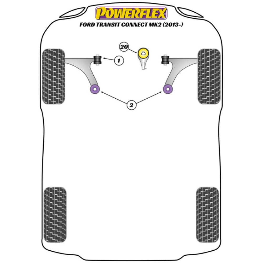 Powerflex Ford  Transit Connect MK2 - (2013 - 2021)   Inserto supporto motore inferiore Fig.20 (1) PFF19-1220 - immagine 2