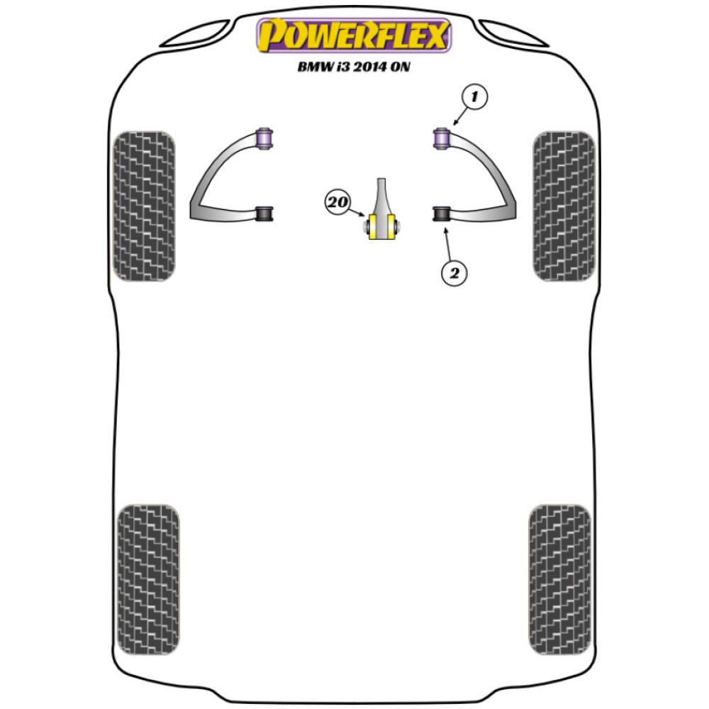 Powerflex BMW i3 (2013 - in poi)    Perno guida di montaggio ruota PowerAlign (1) PF99-514-125 - immagine 2