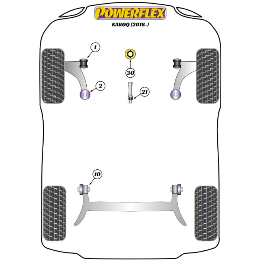 Powerflex Skoda  Karoq 2WD   Boccola piccola del supporto di coppia inferiore Fig.21 (1) PFF3-1321 - immagine 2