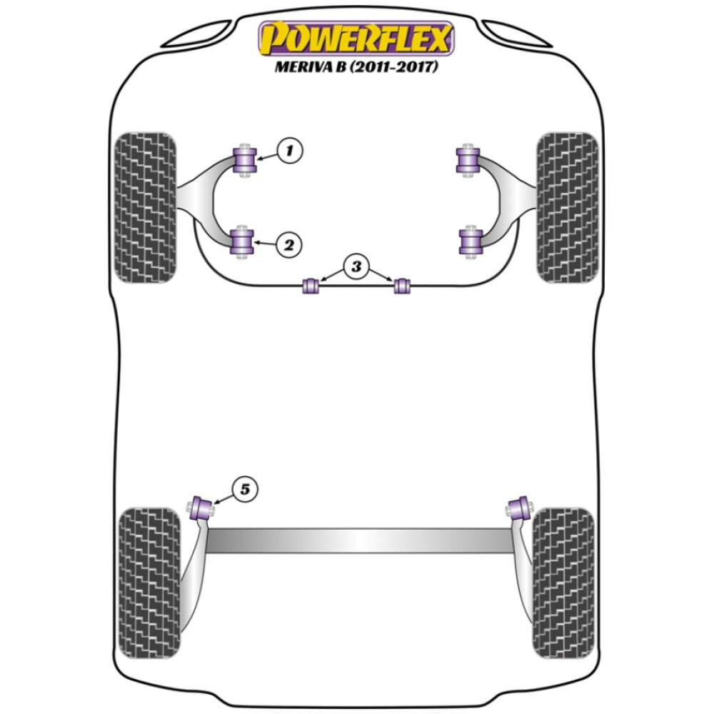 Powerflex Vauxhall / Opel  Meriva B (2011 - 2017)   Boccola posteriore del braccio oscillante anteriore Fig.2 (2) PFF80-802 - immagine 2