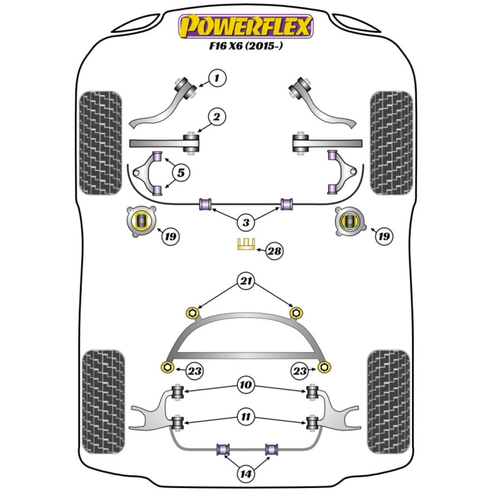 Powerflex BMW   X6 F16 (2014-2019)  Adattatore per piastra di sollevamento (1) PF5-4660 - immagine 2