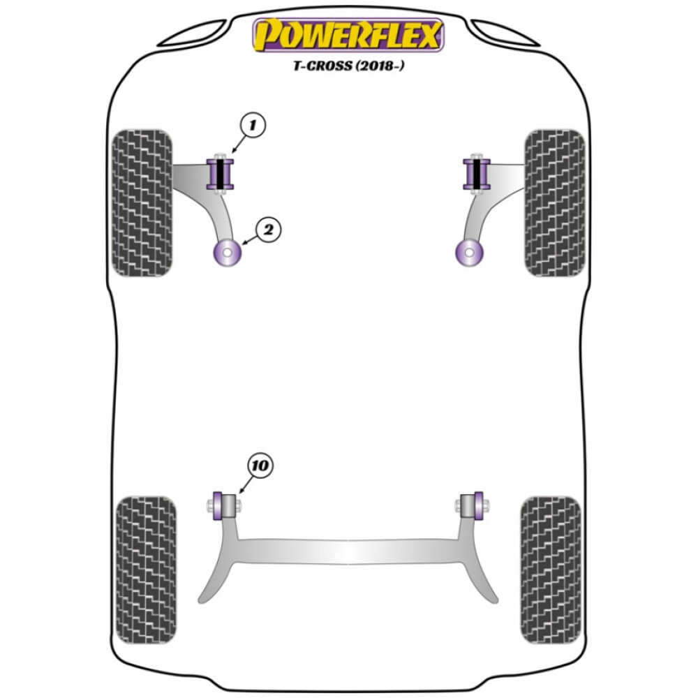 Powerflex Volkswagen T-Cross (2018 - in poi)    Boccola anteriore a forcella anteriore 30mm Camber regolabile Fig.1 (2) PFF85-201G - immagine 2