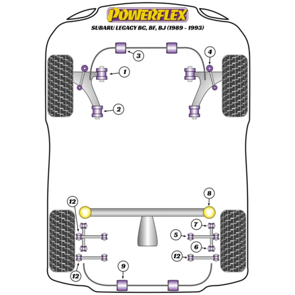 Powerflex Subaru  Legacy BC, BF, BJ (1989 - 1993)   Boccola interna anteriore del collegamento laterale posteriore Fig.5 (2) PFR69-111 - immagine 2