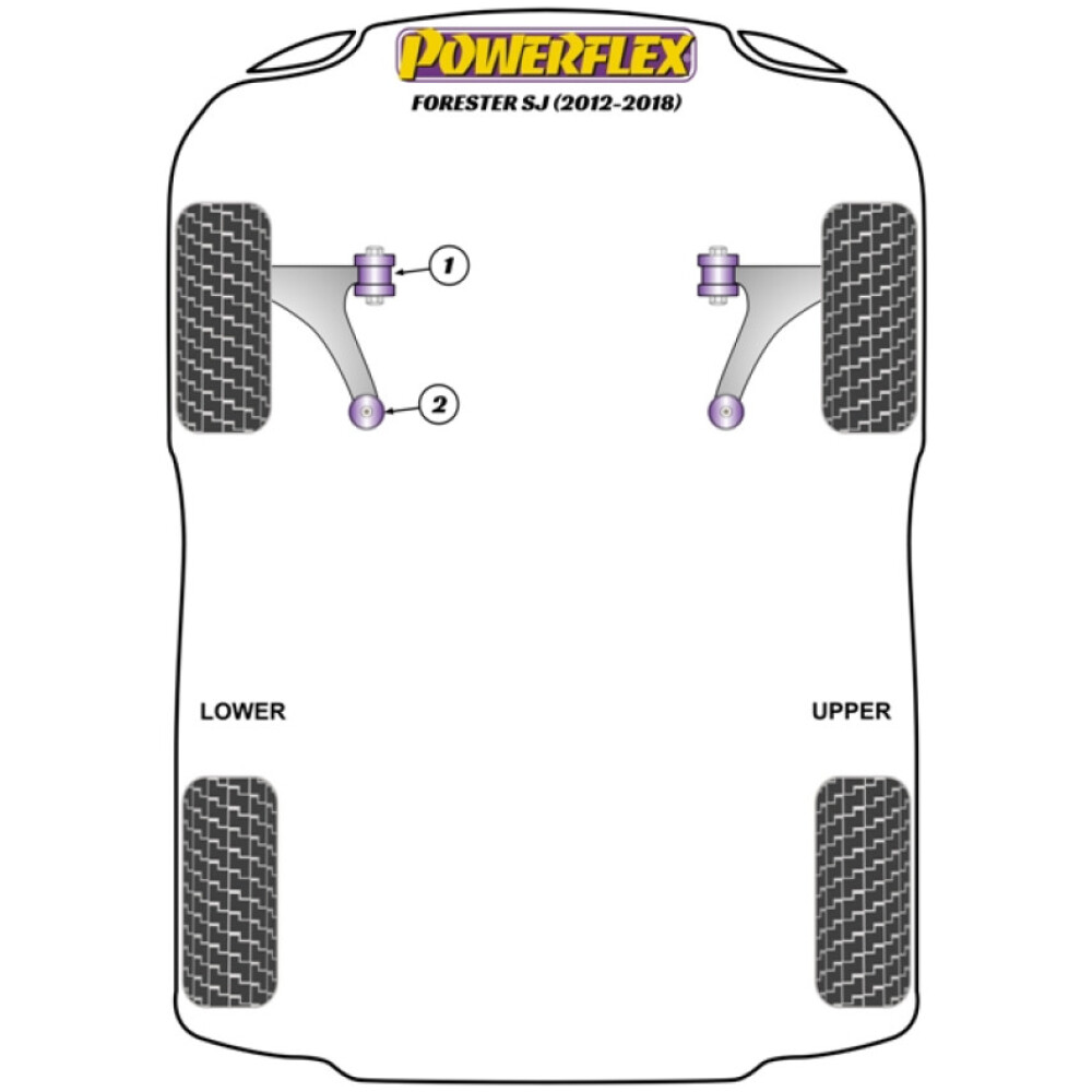 Powerflex Subaru  Forester SJ (2012 - 2018)   Braccio oscillante anteriore Boccola posteriore Anti-sollevamento e caster regolabile Fig.2 (2) PFF69-505G - immagine 2