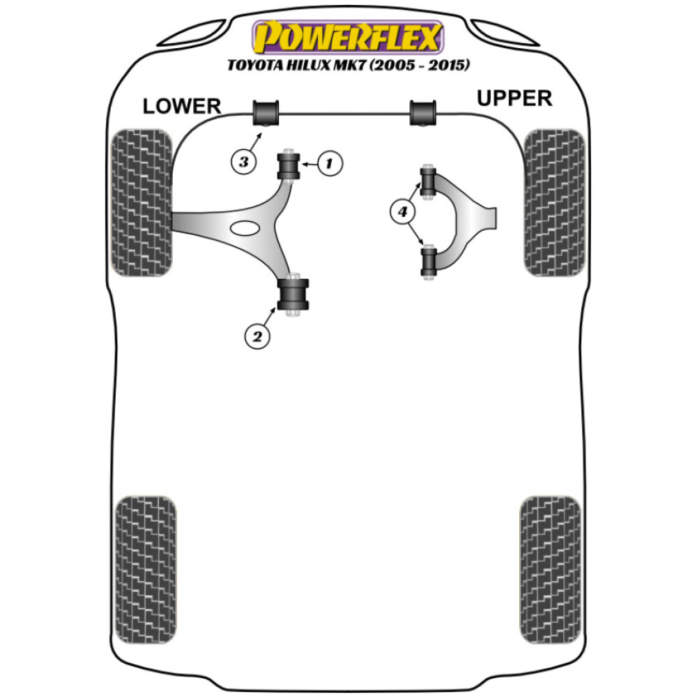 Powerflex Toyota  Hilux Mk7 (2005-2015)   Boccola posteriore braccio inferiore anteriore 14mm Fig.2 (2) PFF76-802-14 - immagine 2