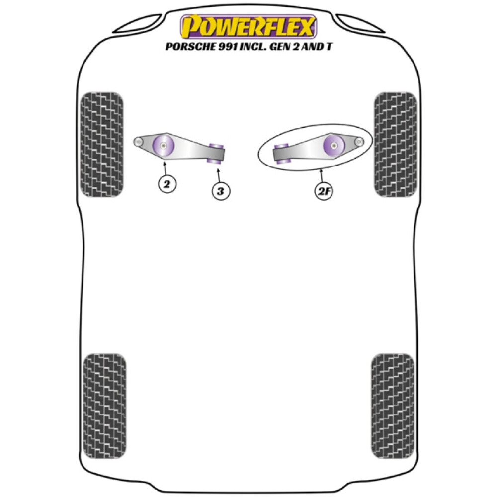 Powerflex Porsche 911 991 (2012 - 2019)    Adattatore per piastra di sollevamento (1) PF57-560 - immagine 2
