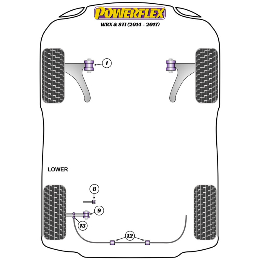 Powerflex Subaru  WRX & STI VA (2014-2022)   Boccola di montaggio posteriore del differenziale posteriore Fig.16 (2) PFR69-516 - immagine 2