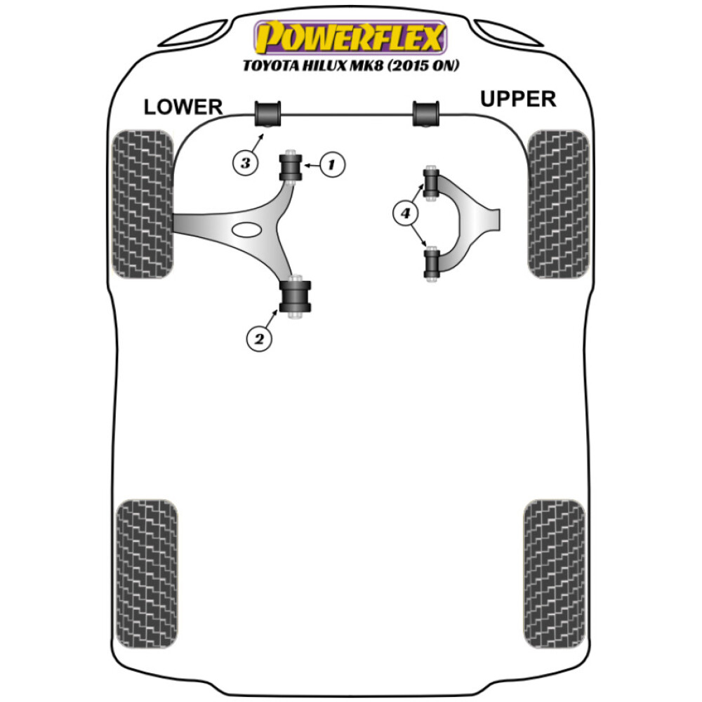 Powerflex Toyota  Hilux Mk8 (2015 in poi)   Boccola barra antirollio anteriore 28mm Fig.3 (2) PFF76-803-28 - immagine 2