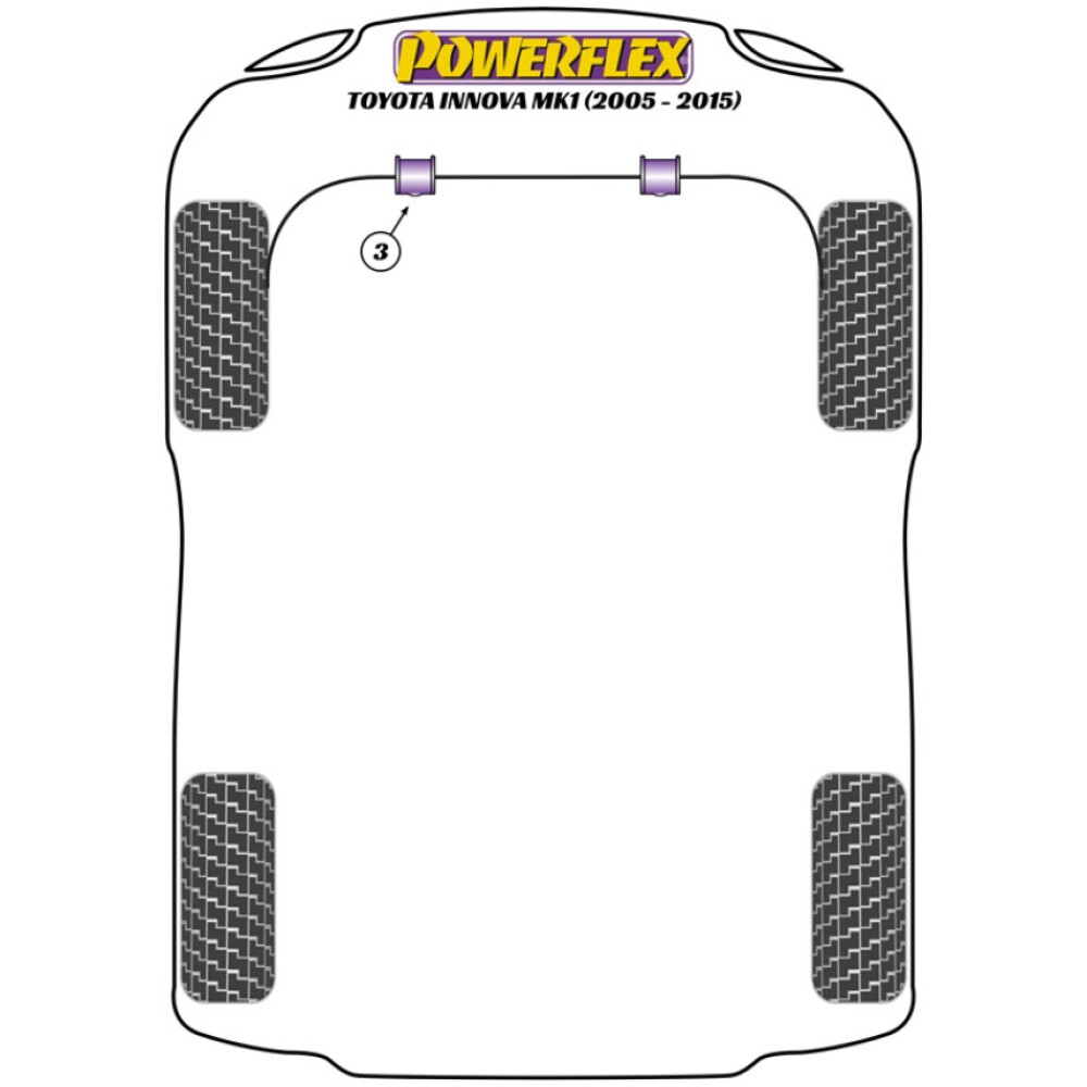Powerflex Toyota Innova Mk1 (2005 - 2015)    Boccola barra antirollio anteriore 28mm Fig.3 (2) PFF76-803-28 - immagine 2