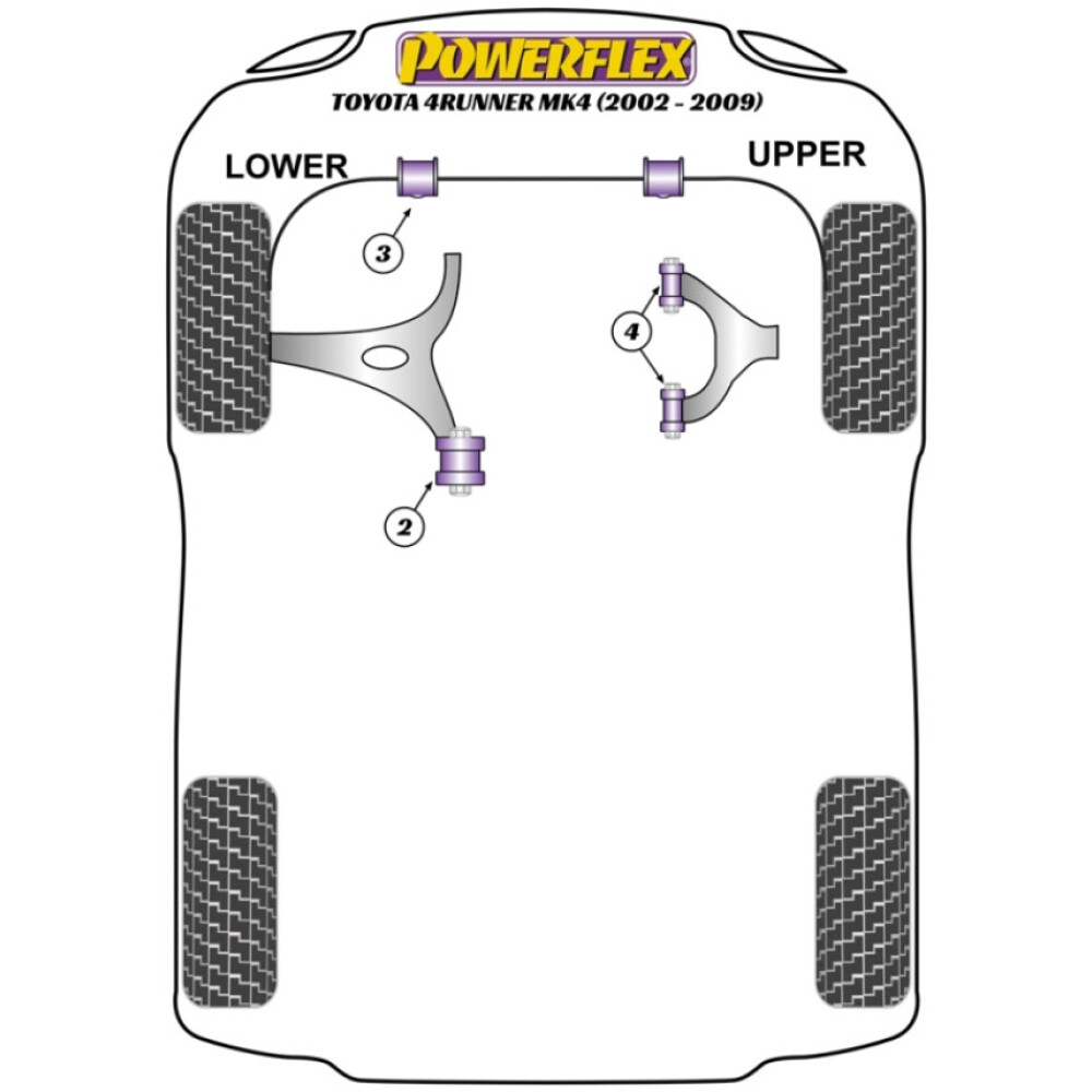 Powerflex Toyota 4Runner Mk4 (2002 - 2009)    Boccola posteriore braccio inferiore anteriore 14mm Fig.2 (2) PFF76-802-14 - immagine 2