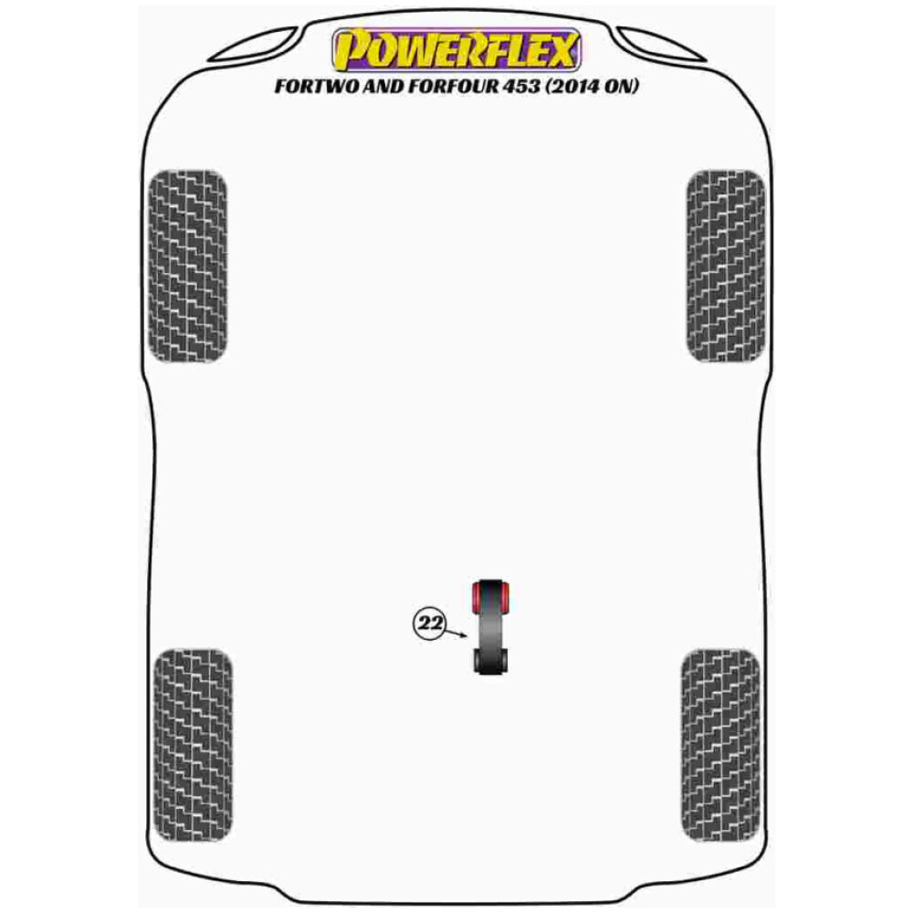 Powerflex Smart ForTwo and ForFour 453 (2014 in poi)    Supporto di coppia inferiore, 3 cilindri Fig.22 (1) PFF60-1422R - immagine 2