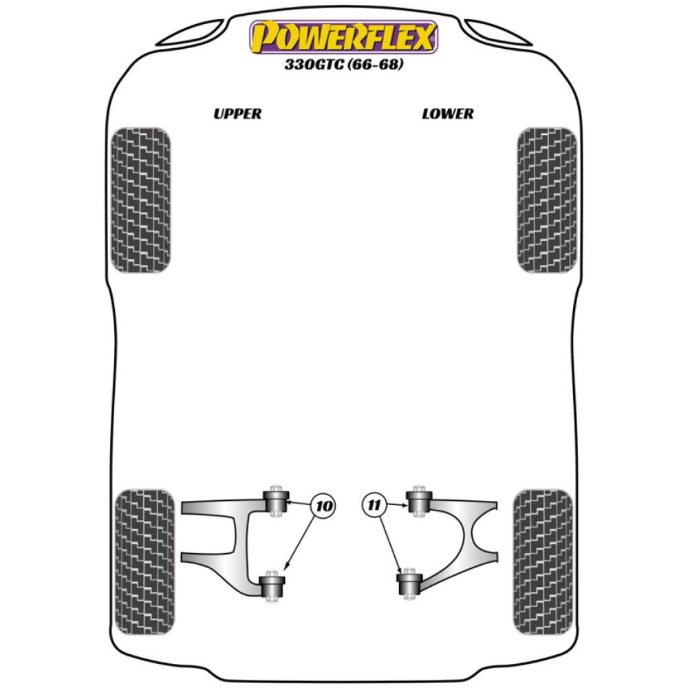 Powerflex Ferrari 330GTC (1966 - 1968)    Boccola interna del braccio oscillante superiore posteriore Fig.10 (4) PF17-200 - immagine 2