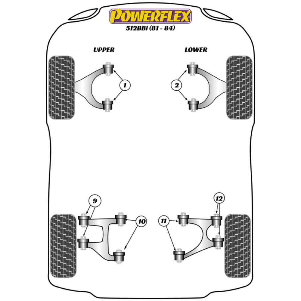 Powerflex Ferrari 512BBi (1981 - 1984)    Boccola interna del braccio oscillante inferiore posteriore Fig.11 (4) PF17-110 - immagine 2