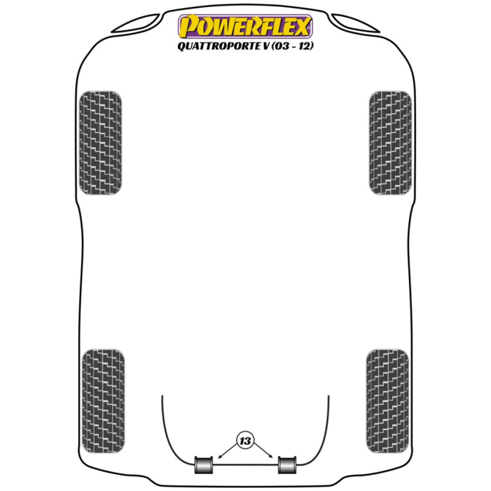 Powerflex Maserati Quattroporte V (2003 - 2012)    Boccola barra antirollio posteriore Fig.13 (2) PF17-403-27 - immagine 2
