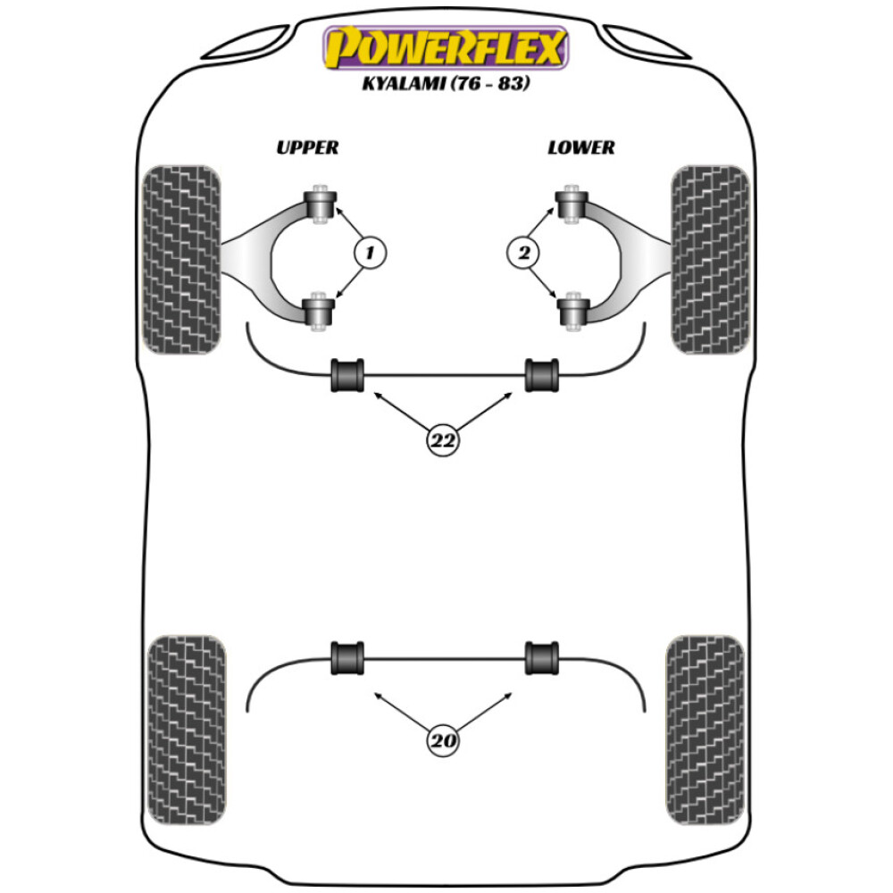 Powerflex Maserati Kyalami (1976 - 1983)    Boccola del braccio oscillante superiore anteriore Fig.1 (4) PF17-200 - immagine 2