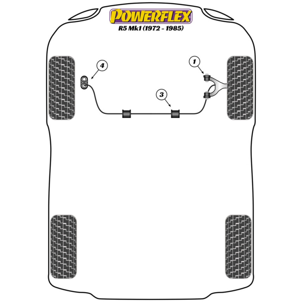Powerflex Renault 5 Mk1 (1972 - 1986)    Boccola interna del braccio superiore anteriore Fig.1 (4) PFF60-1101 - immagine 2