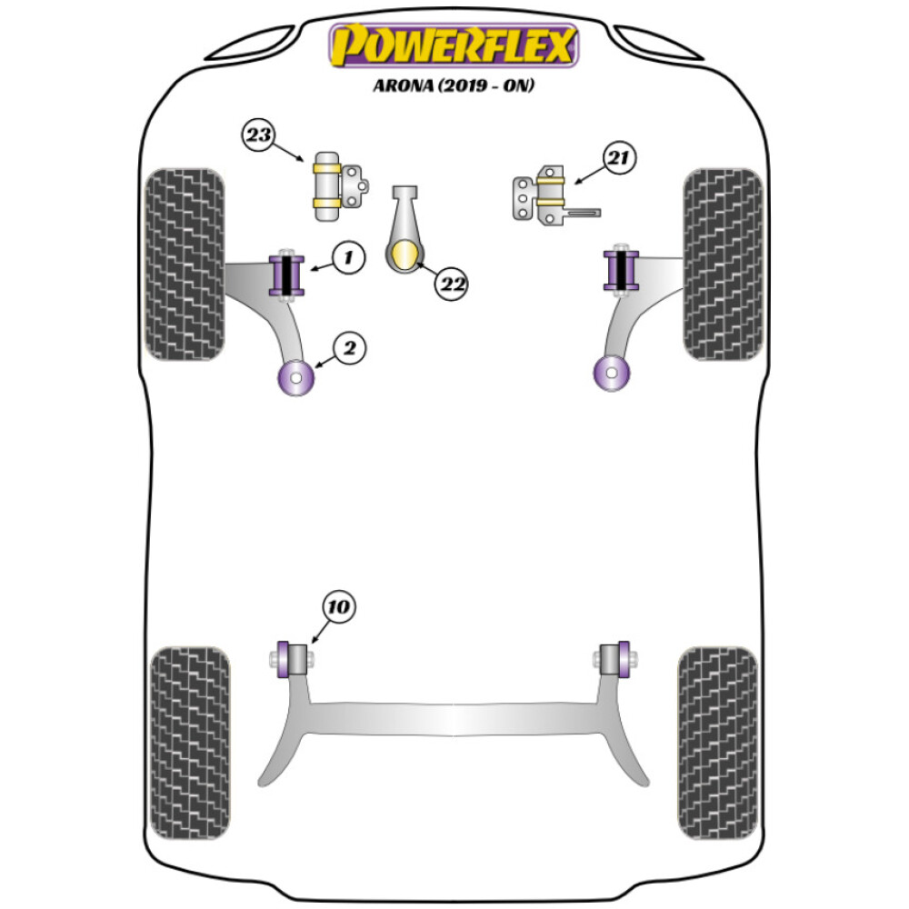 Powerflex Seat Arona (2019-in poi)    Boccola posteriore del braccio oscillante anteriore Fig.2 (2) PFF85-802 - immagine 2