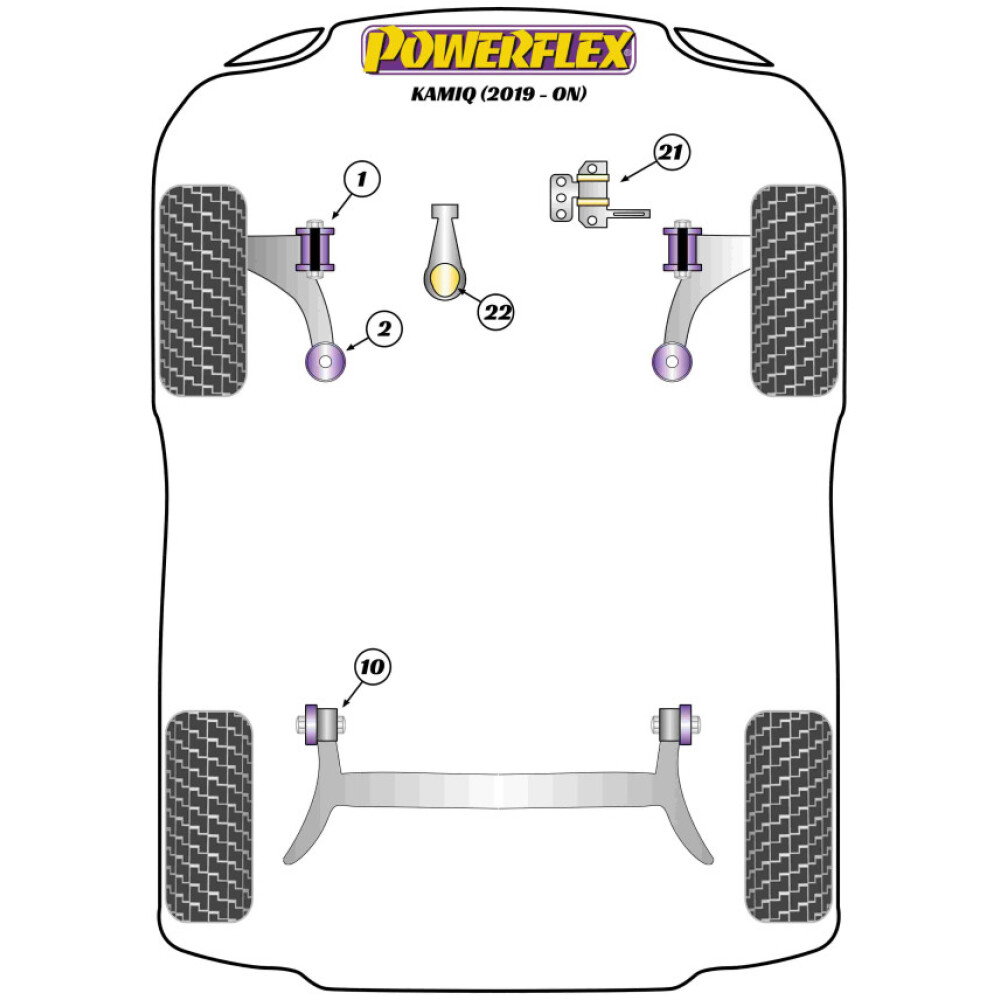 Powerflex Skoda Kamiq (2019-in poi)    Boccola anteriore a forcella anteriore 30mm Camber regolabile Fig.1 (2) PFF85-201G - immagine 2