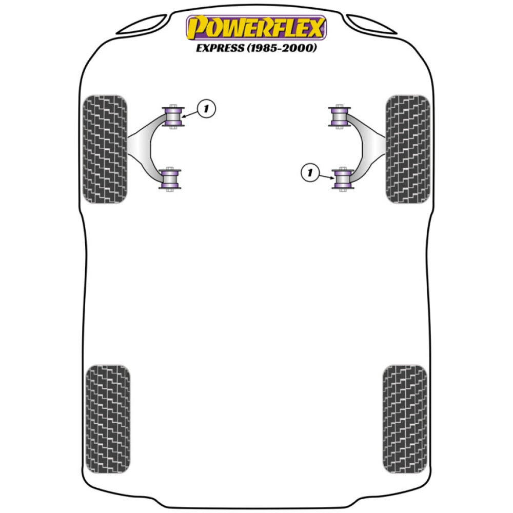 Powerflex Renault Express (1985 - 2000)    Boccola del braccio oscillante inferiore anteriore Fig.1 (4) PFF60-101 - immagine 2