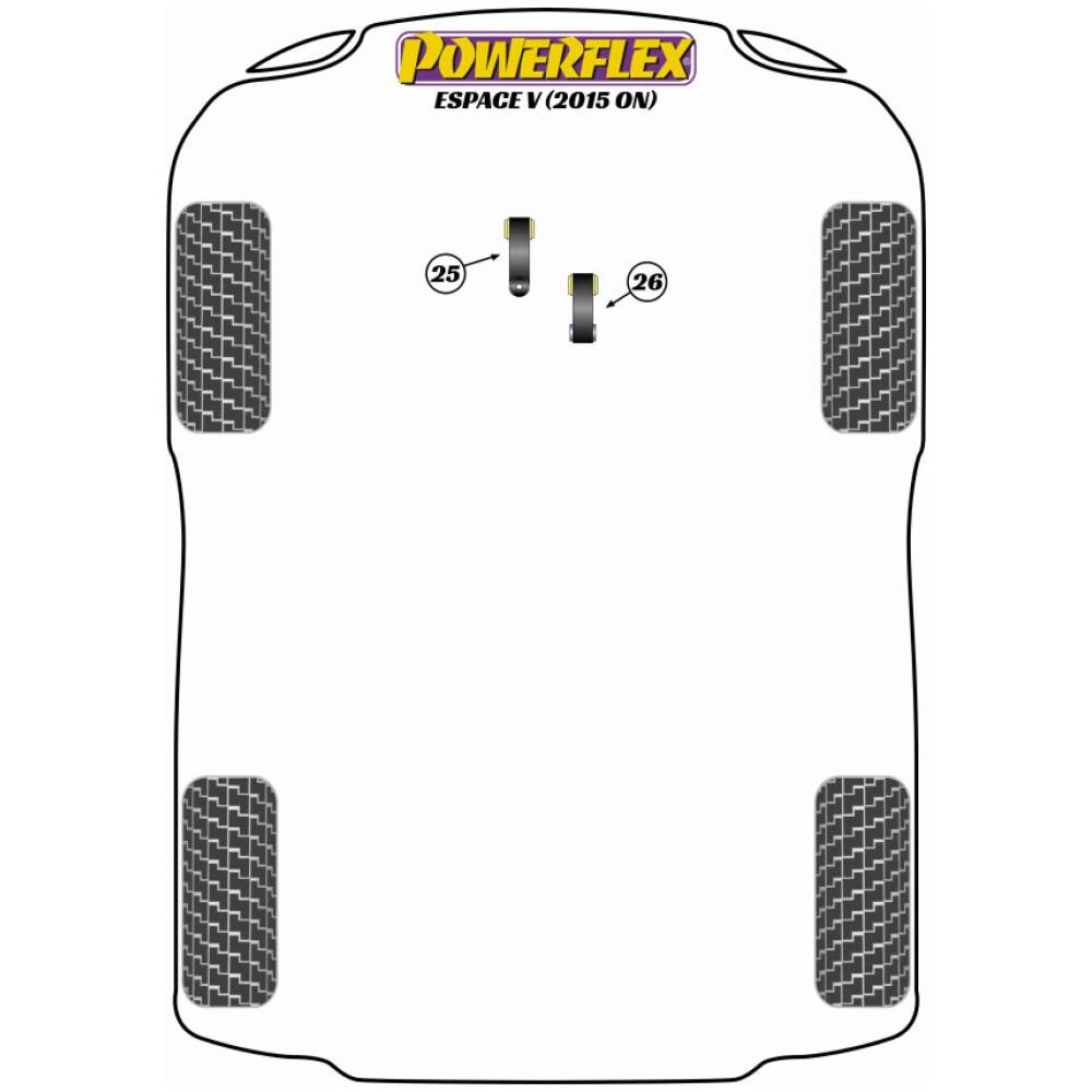 Powerflex Renault Espace V (2015 in poi)    Supporto di coppia motore superiore - Strada Fig.25 (1) PFF60-2725 - immagine 2